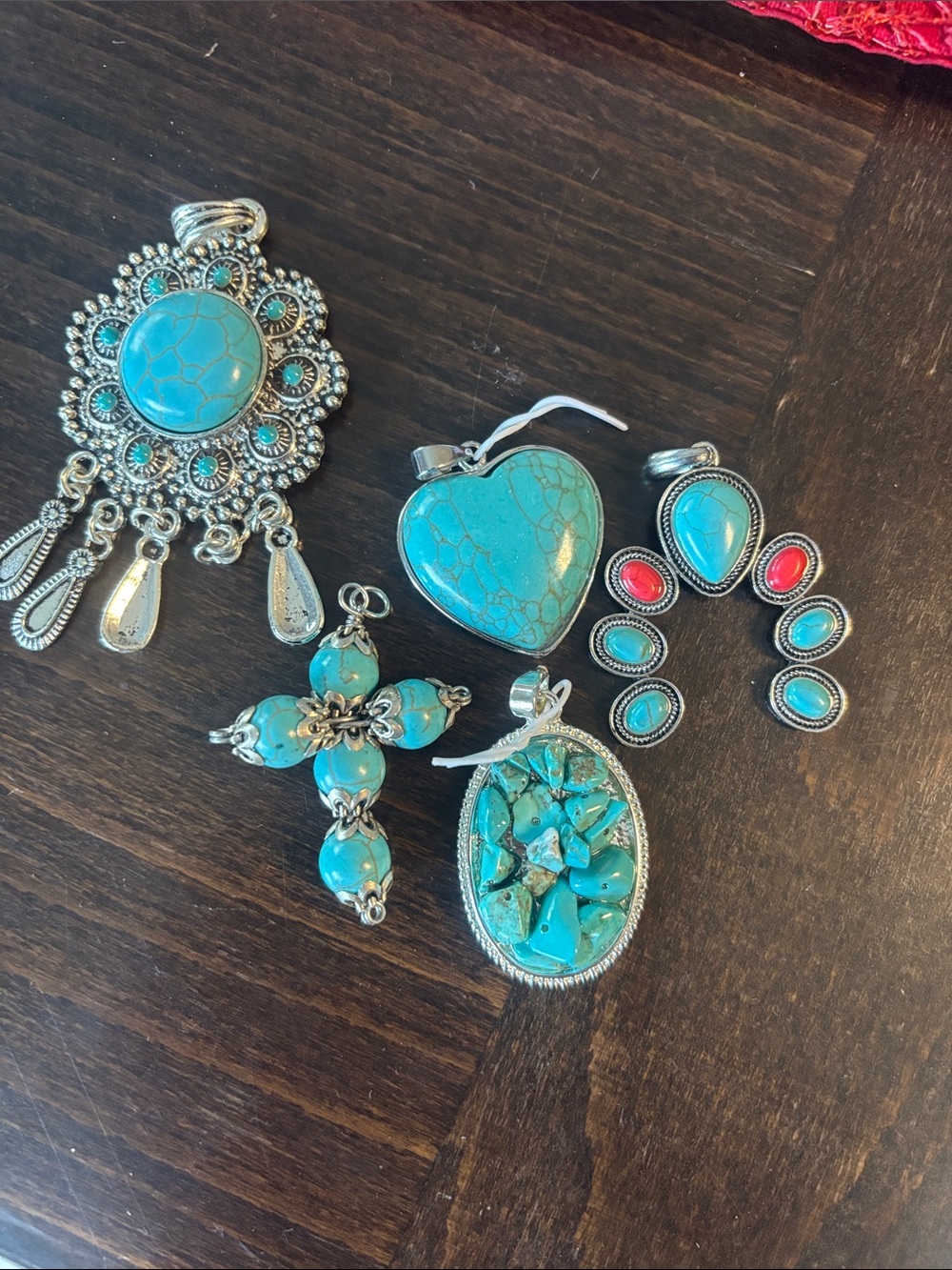 Sterling silver Turquoise Mixed beads Pendant Collection with Silver Accents